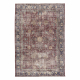 HAND-KNOTTED woolen carpet Vintage 10665, frame, ornament - claret / blue