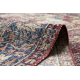 HANDGEKNOPT wollen tapijt Vintage 10665, frame, ornament - bordeauxrood / blauw