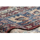 HANDGEKNOPT wollen tapijt Vintage 10665, frame, ornament - bordeauxrood / blauw
