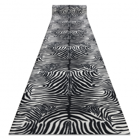 Alcatifa do corredor com reforço de borracha DIGITAL - Padrão de zebra branco / preto