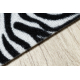 Alfombra de pasillo con refuerzo de goma DIGITAL - Patrón de cebra blanco / negro