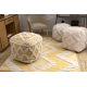 Pouffe SQUARE 50 x 50 x 50 cm Boho, rhombuses 22297 footrest, for sitting yellow / cream