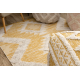 Puff Quadrato 50 x 50 x 50 cm Boho, rombi 22297 poggiapiedi, sedile di lana giallo / crema