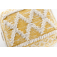Pouffe SQUARE 50 x 50 x 50 cm Boho, rhombuses 22297 footrest, for sitting yellow / cream