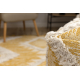 Puff Quadrato 50 x 50 x 50 cm Boho, rombi 22312 poggiapiedi, sedile di lana giallo / crema
