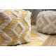 Pouffe SQUARE 50 x 50 x 50 cm Boho, rhombuses 22312 footrest, for sitting yellow / cream