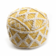 Pouffe CYLINDER 50 x 50 x 50 cm Boho, rhombuses 22297 footrest, for sitting yellow / cream