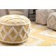 Pouffe CYLINDER 50 x 50 x 50 cm Boho, rhombuses 22297 footrest, for sitting yellow / cream