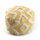 Pouffe CYLINDER 50 x 50 x 50 cm Boho, rhombuses 22312 footrest, for sitting yellow / cream