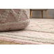 Puff Quadrato 50 x 50 x 50 cm Boho, rombi 22297 poggiapiedi, sedile di lana rosa / crema