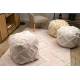 Puff Quadrato 50 x 50 x 50 cm Boho, rombi 22312 poggiapiedi, sedile di lana rosa / crema