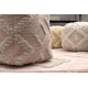 Pouffe SQUARE 50 x 50 x 50 cm Boho, rhombuses 22312 footrest, for sitting pink / cream