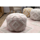 Pouffe CYLINDER 50 x 50 x 50 cm Boho, rhombuses 22312 footrest, for sitting pink / cream