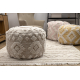 Puff CYLINDER puffe 50 x 50 x 50 cm puffea Boho, romber 22319 fodstøtte, aborre beige / fløde