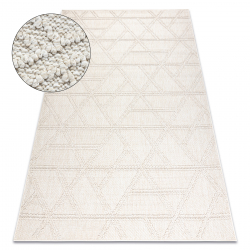килим JERSEY 19241 сметана - диаманти, геометричен структурен, контур BOHO