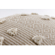 Puff CILINDRO 50 x 50 x 50 cm Boho, zigzag 22321 poggiapiedi, sedile di lana beige / crema