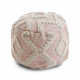 Puff CILINDRO 50 x 50 x 50 cm Pouf Boho, rombi 22312 poggiapiedi, sedile di lana rosa / crema