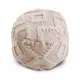 Puff CILINDRO 50 x 50 x 50 cm Pouf Boho, rombi 22312 poggiapiedi, sedile di lana rosa / crema