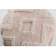 Pouffe CYLINDER 50 x 50 x 50 cm Boho, rhombuses 22312 footrest, for sitting pink / cream