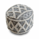 Pouffe CYLINDER 50 x 50 x 50 cm Boho, rhombuses 22297 footrest, for sitting anthracite / cream