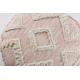 Pouff CILINDRU 50 x 50 x 50 cm suport pentru picioare Boho, romburi 22297, pentru șezut roz / crema