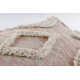 Puff Quadrato 50 x 50 x 50 cm Boho, rombi 22312 poggiapiedi, sedile di lana rosa / crema