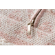 Puff Quadrato 50 x 50 x 50 cm Boho, rombi 22297 poggiapiedi, sedile di lana rosa / crema