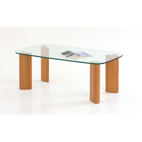 Konferenční stolek SABRINA, skleněná deska - třešeň