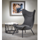 Lounge armchair ATLANTIS anthracite / black