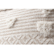 Πουφ ΤΕΤΡΆΓΩΝΟ 50 x 50 x 50 cm Μπόχο, Ζιγκ Ζαγκ 22321 υποπόδιο, για κάθισμα ανθρακίτης / κρέμα