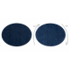 Moderne vaske tæppe LINDO cirkel mørkeblå, skridsikkert, pjusket