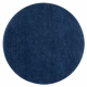 Modernus skalbimo kilimas LINDO ratas tamsiai mėlyna, neslystantis, gauruotas