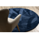 Moderne vaske tæppe LINDO cirkel mørkeblå, skridsikkert, pjusket