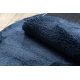 Moderní mycí koberec kulatý LINDO tmavě modrý, protiskluzový, huňatý