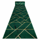 Exclusive EMERALD Runner 1012 glamour, stylish marble, geometric bottle green / gold 70 cm