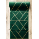 Exclusive EMERALD Runner 1012 glamour, stylish marble, geometric bottle green / gold 70 cm