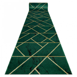 Exclusive EMERALD Runner 1012 glamour, stylish marble, geometric bottle green / gold 80 cm