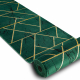 Eksklusiv EMERALD Løper 1012 glamour, stilig marmor, geometriske flaske grønn / gull 80 cm