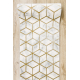 Exclusive EMERALD Runner 1014 glamour, stylish cube cream / gold 70 cm