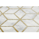 Exclusive EMERALD Runner 1014 glamour, stylish cube cream / gold 70 cm