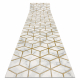 Exclusive EMERALD Runner 1014 glamour, stylish cube cream / gold 80 cm