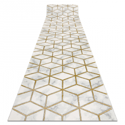 Alfombra de pasillo EMERALD exclusivo 1014 glamour, elegante cubo crema / oro 80 cm