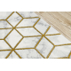 Tæppeløber EMERALD eksklusiv 1014 glamour, stilfuld terning fløde / guld 120 cm