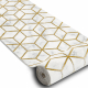 Exclusive EMERALD Runner 1014 glamour, stylish cube cream / gold 120 cm