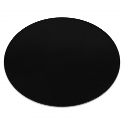 LINDO cercle tapete lavável moderno preto, antiderrapante, pelúcia