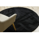 Moderní mycí koberec kulatý LINDO černá, protiskluzový, huňatý