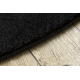 Modern mosható szőnyeg LINDO kör fekete, csúszásgátló, bozontos