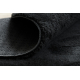 LINDO cercle tapete lavável moderno preto, antiderrapante, pelúcia