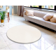 Moderný okrúhly koberec LINDO krémová, umývací, protišmykový, huňatý
