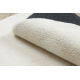 Модерен пране килим LINDO кръг кремав, противоплъзгащ, рошав